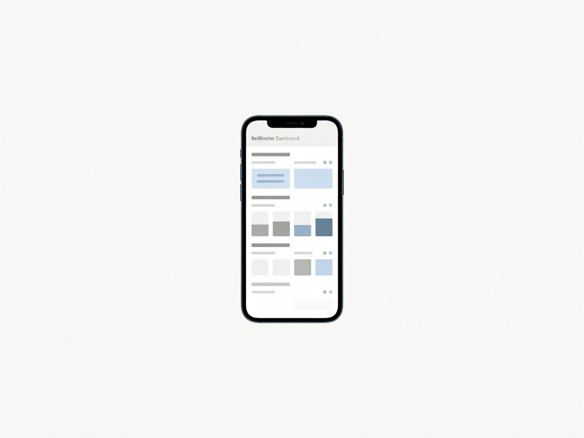 Minimalist illustration of a smartphone showing BetBlocker application